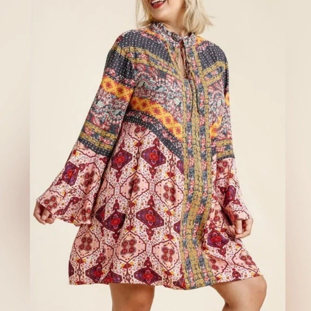 Umgee Boho-Style Tunic or‎ Mini Dress S
